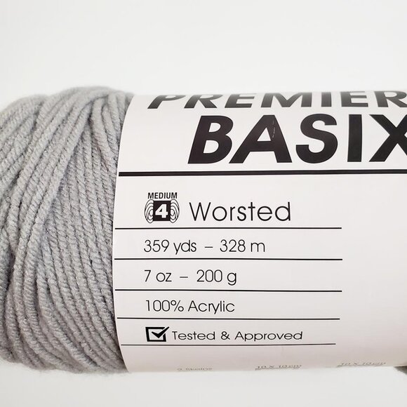 Premier Basix Yarn Worsted Light Gray 7oz 359yds Acrylic - Picture 2 of 5